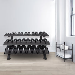 3-Tier Horizontal Dumbbell Rack  (holds 5-75lbs)
