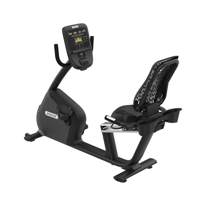 Precor RBK 835 recumbent bike in Black Pearl color