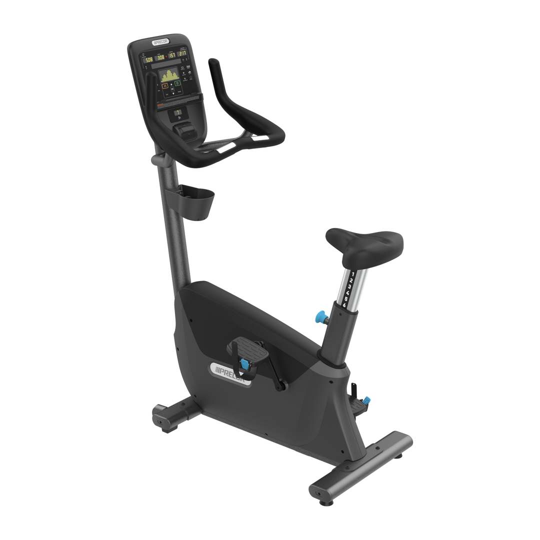 Precor UBK 635 upright bike in Storm Grey color
