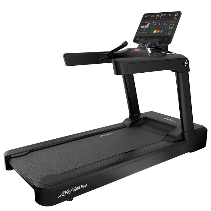Life Fitness Club Series Plus Treadmill in black onyx color with SL console