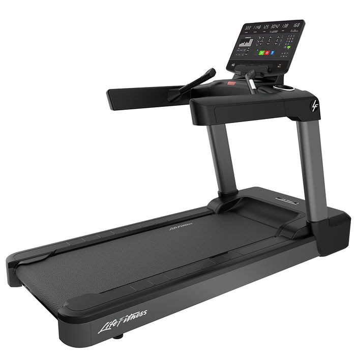 Life Fitness Club Series Plus Treadmill in titanium storm color with SL console