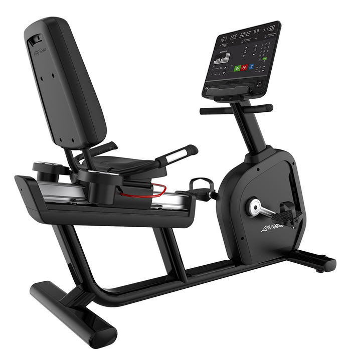 Life Fitness Club Series Plus Recumbent Bike in black onyx color and with SL console