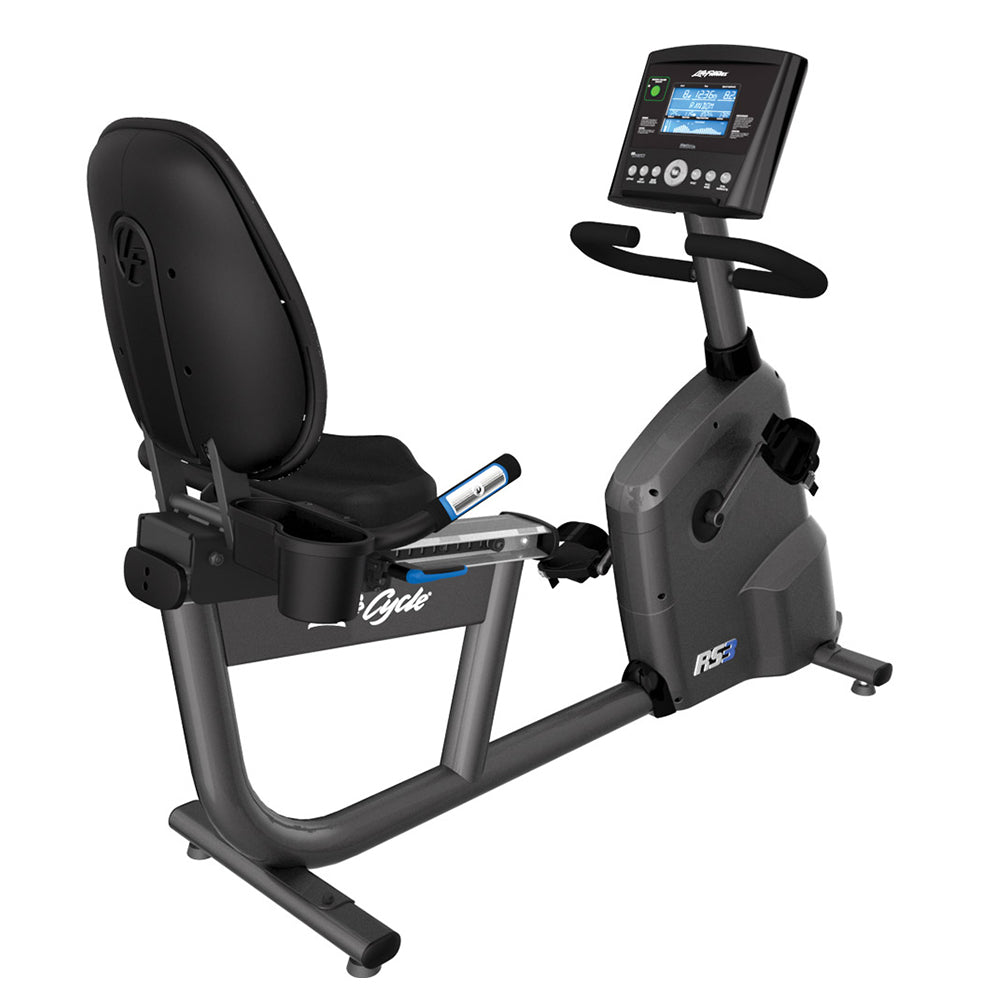 Life Fitness RS3 recumbent bike with reclining adjustable seat and Go console