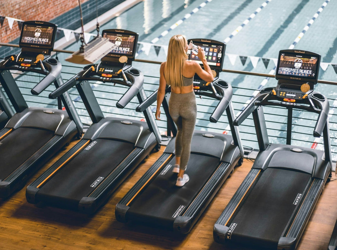 woman using a treadmill