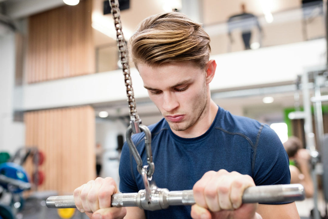 using gym equipment
