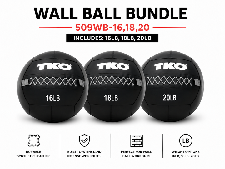 Wall Ball Bundle 16-20 Lb with vinyl cover and reinforced stitching