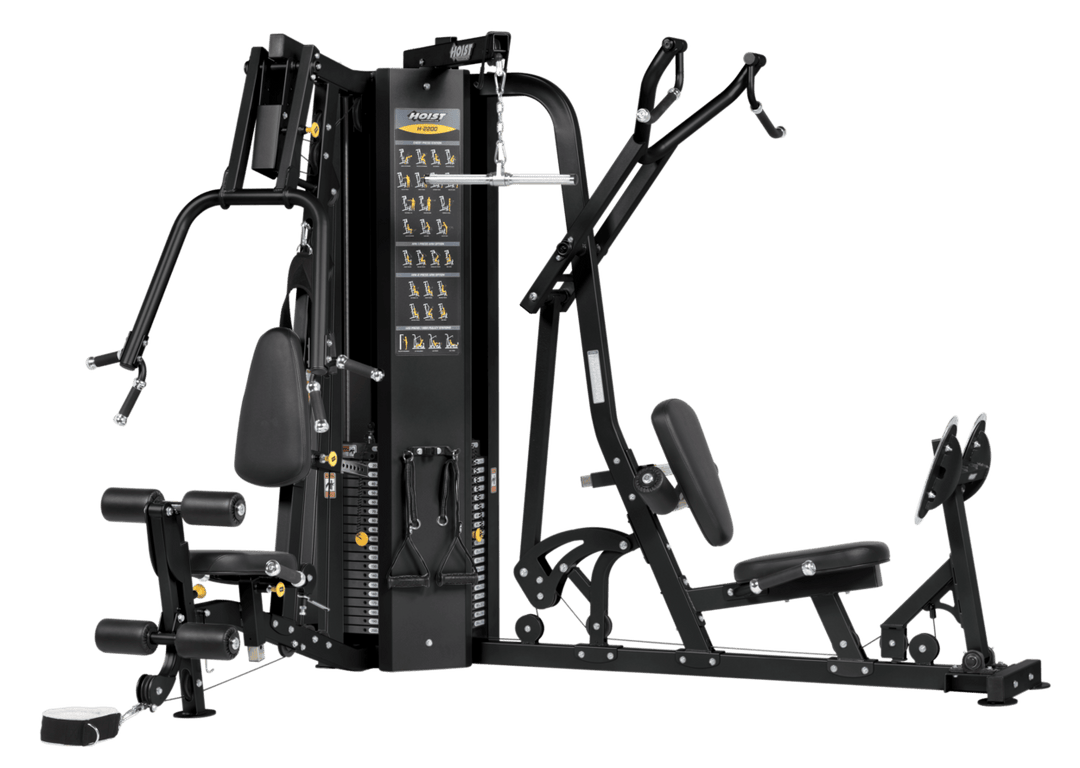 2 stack multi gym dual weight system for full body strength training with multiple exercise stations in home gym