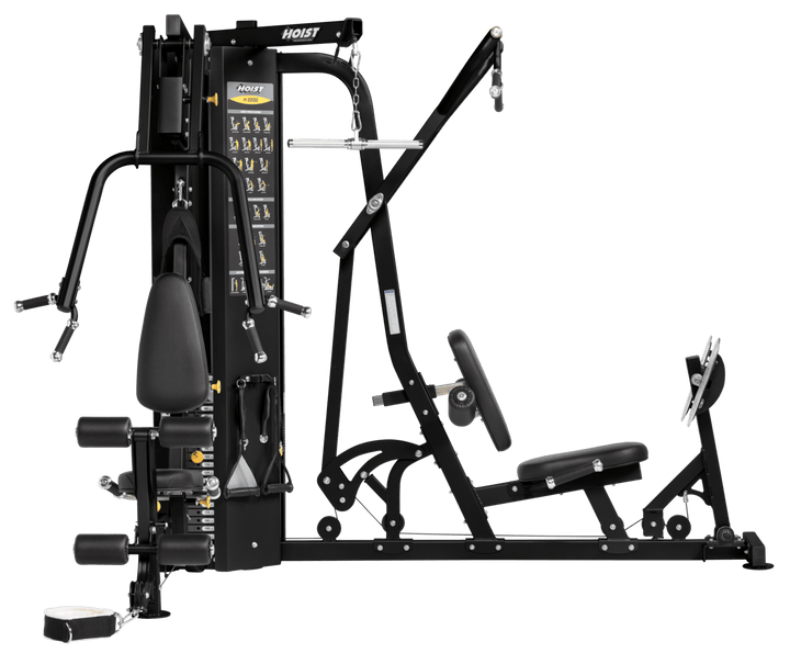 2 stack multi gym side profile showing dual weight stacks and multi station design for strength training workouts