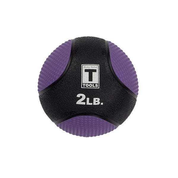 2 lb Body-Solid premium medicine ball with yellow color-coded panels.