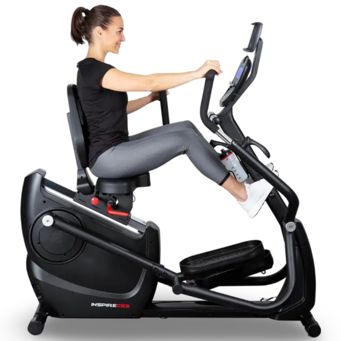Inspire CS3 cardio strider with adjustable handles and fixed heart rate handles