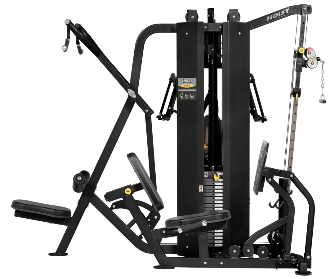 4 stack multi gym expanded layout with multiple stations for versatile full body strength training exercises
