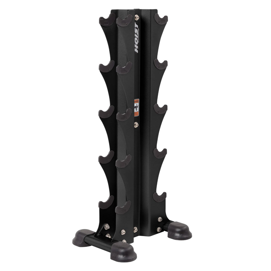 vertical dumbbell rack with 5 pair capacity compact space-saving design for home or commercial gym storage