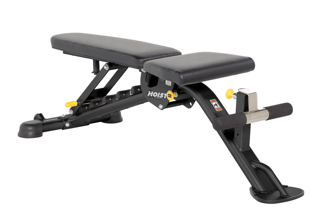 7 position FID bench flat position for stable dumbbell and barbell exercises in strength training workouts