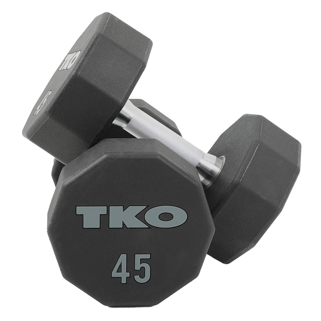 TKO 5-50lb Ten-Sided Urethane Dumbbell Set
