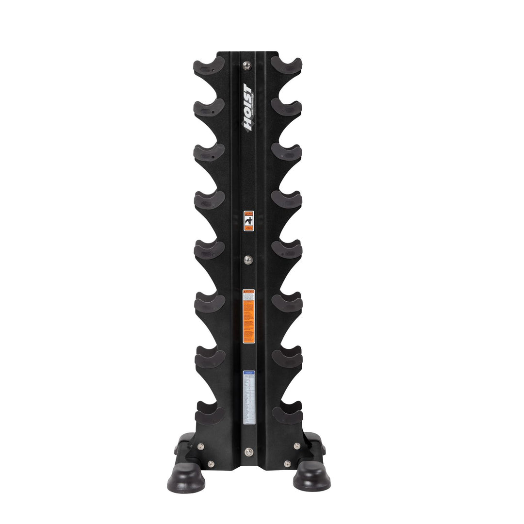 vertical hex dumbbell rack with 8 pair capacity compact space-saving storage for home or commercial gym