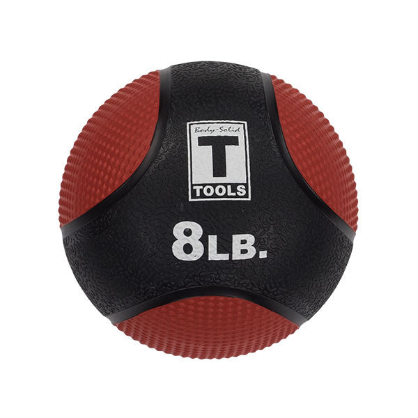 8 lb Body-Solid premium medicine ball with red color-coded panels.