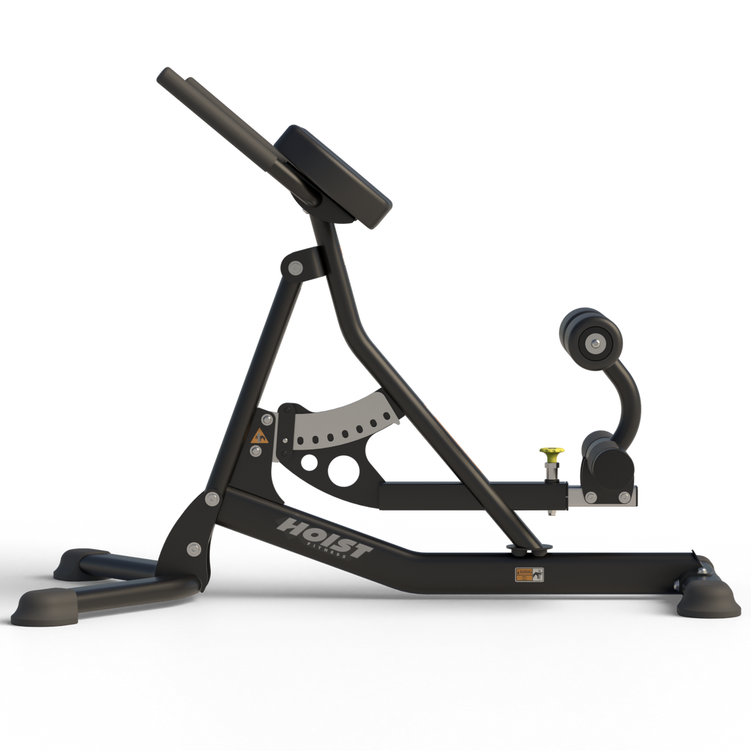 Ab back Roman hyper side profile highlighting adjustable support for lower back and abdominal strength training