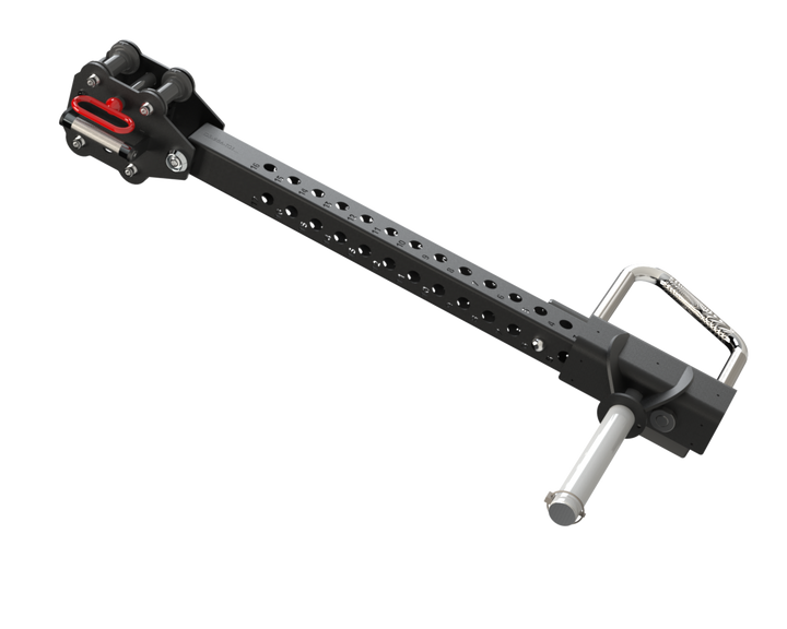 Angled view showing adjustment points on the jammer arm attachment.