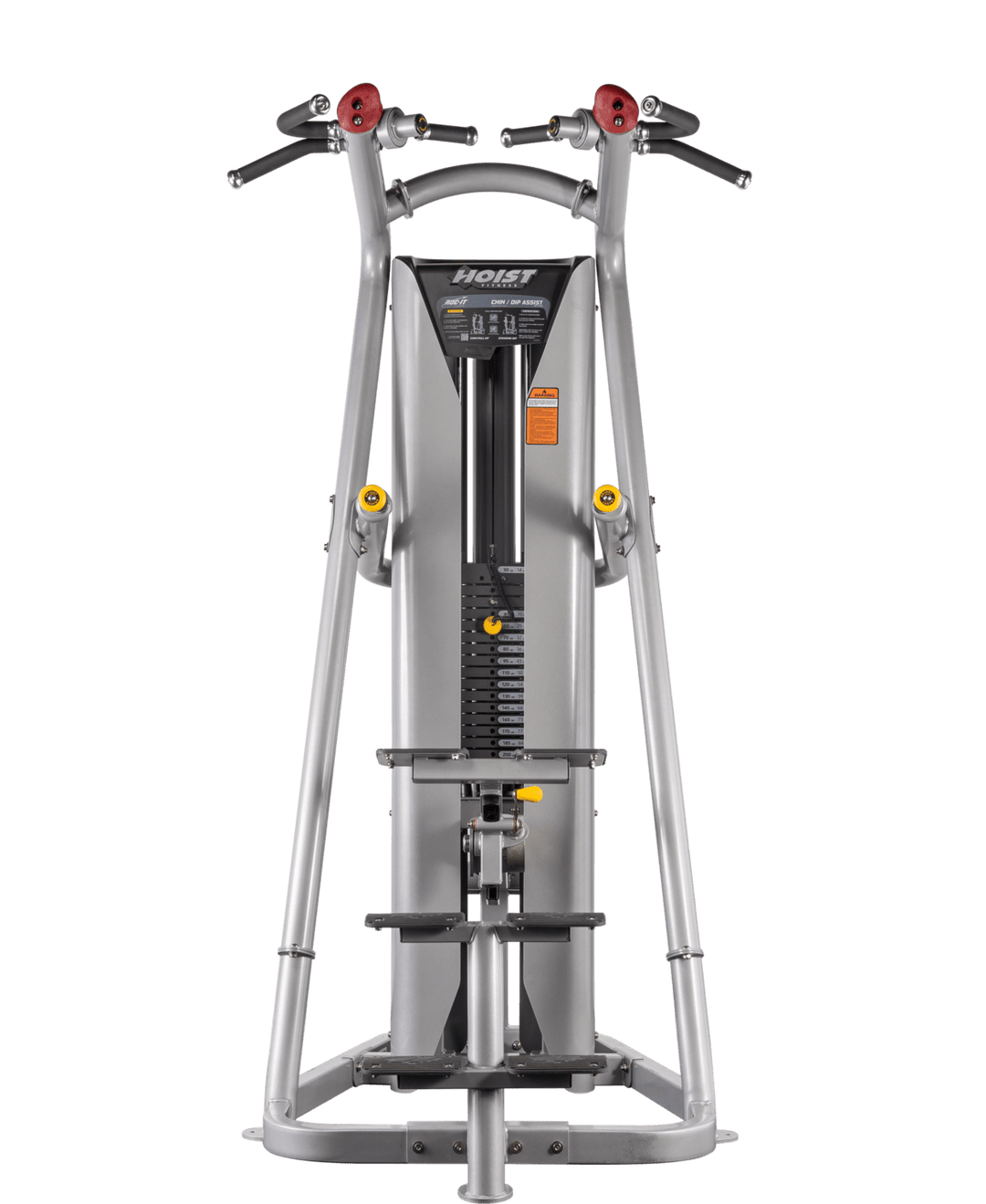 silver frame chin dip assist machine designed for commercial gym environments