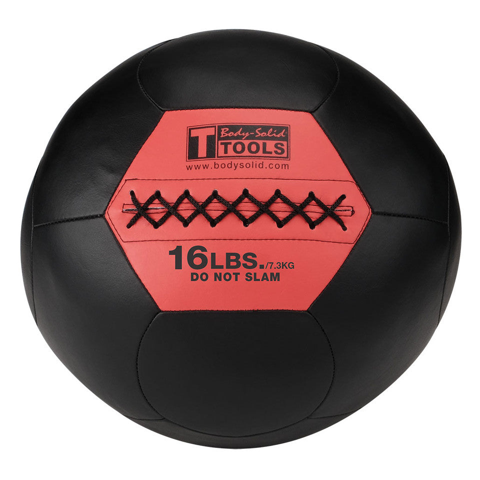 Alternate product view of the Body-Solid Tools 16 lb. black soft shell medicine ball