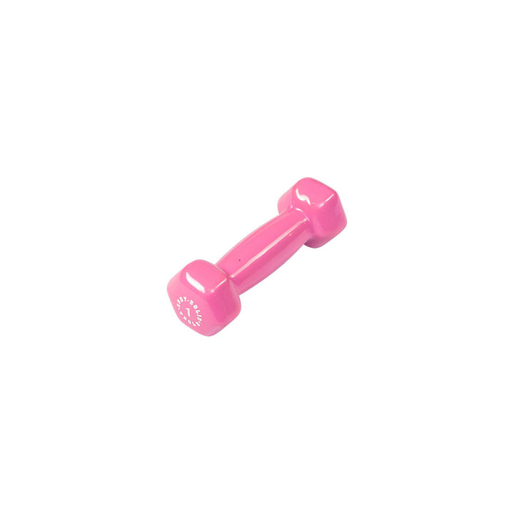 Body-Solid BSTVD1 pink 1 lb vinyl dumbbell with no-roll hex ends