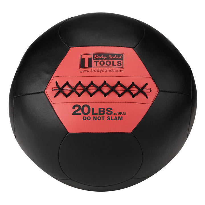 Body-Solid Tools black soft shell medicine ball with red 20 lb. weight label