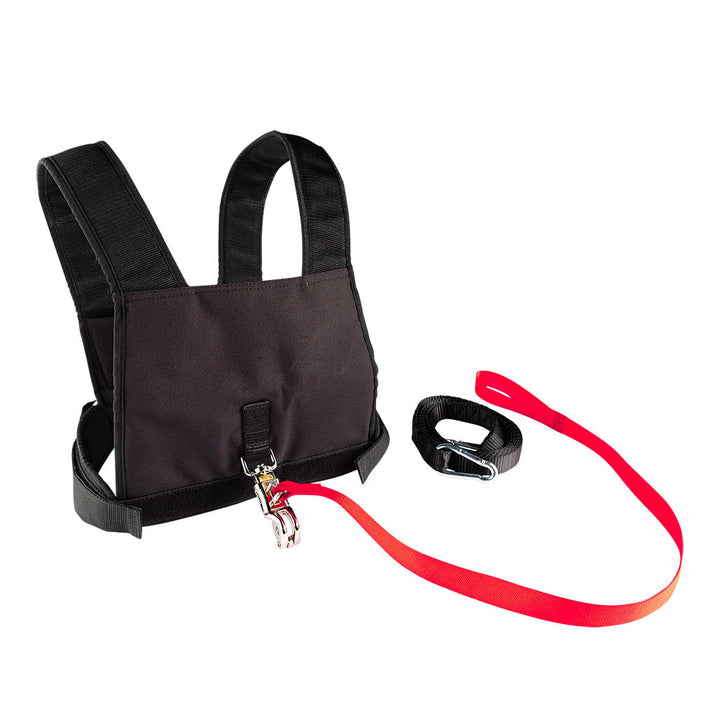 Body-Solid BSTSH adjustable sled harness with red quick-release strap and attachment hardware