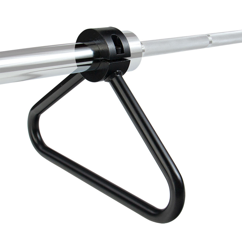 Body-Solid BSTOBS Olympic bar stand attached to an Olympic barbell.