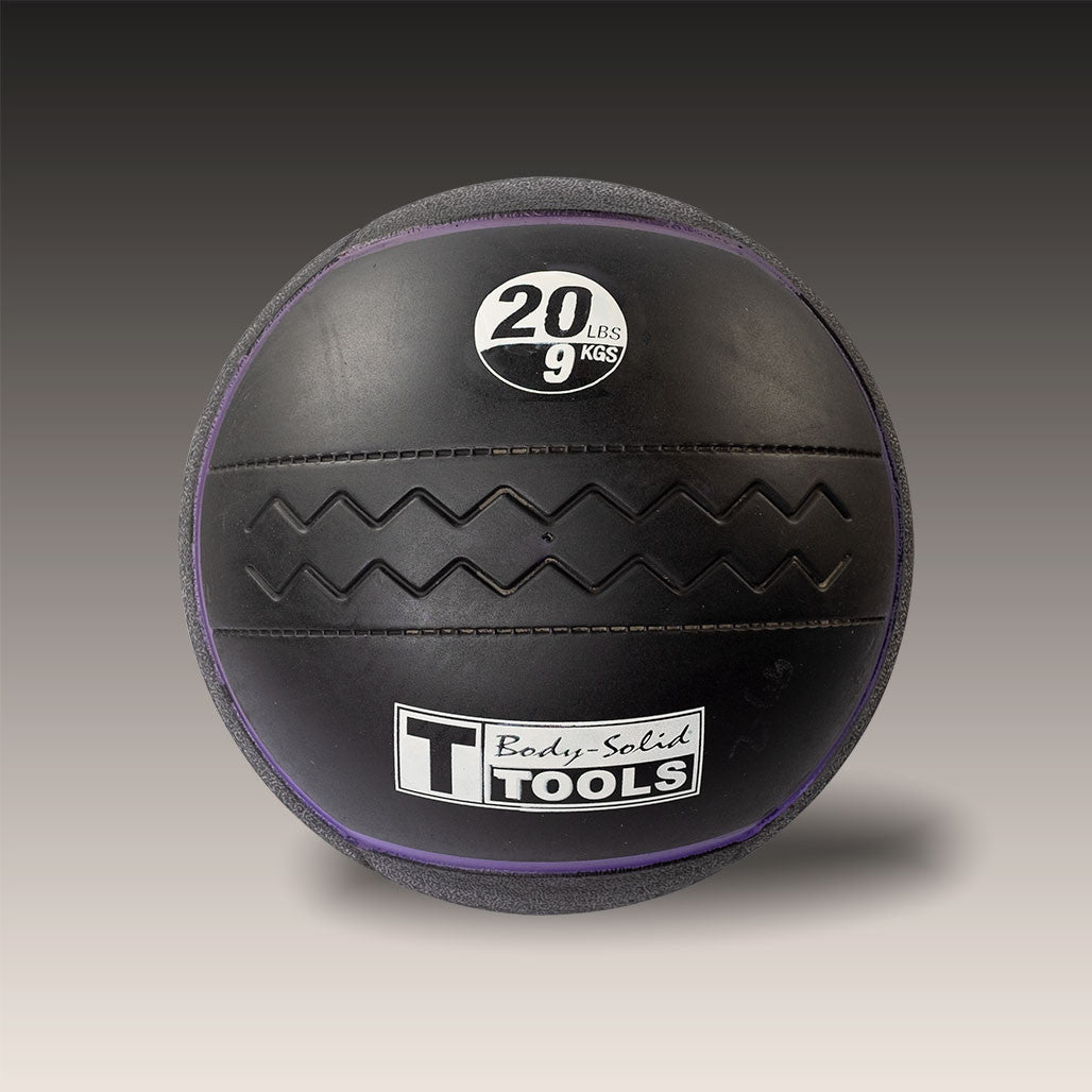 Body-Solid Tools 20 lb heavy rubber medicine ball with easy-grip surface.