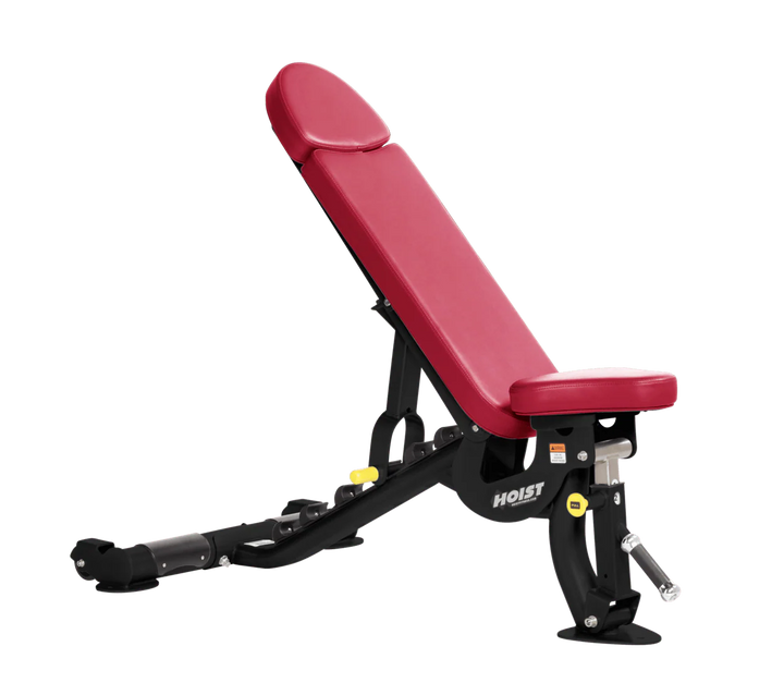 Hoist commercial flat incline adjustable weight bench with american beauty padding and steel frame for gym strength training