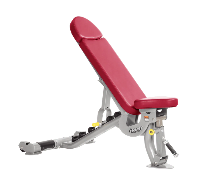 Hoist commercial flat incline adjustable weight bench with Platinum american beauty padding and steel frame for gym strength training