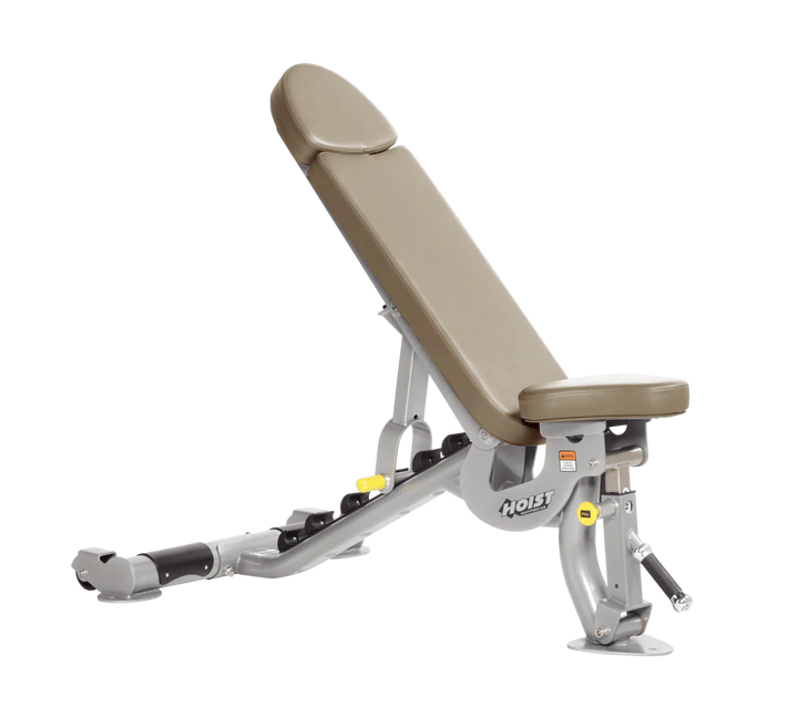 Hoist commercial flat incline adjustable weight bench with Platinum suede padding and steel frame for gym strength training