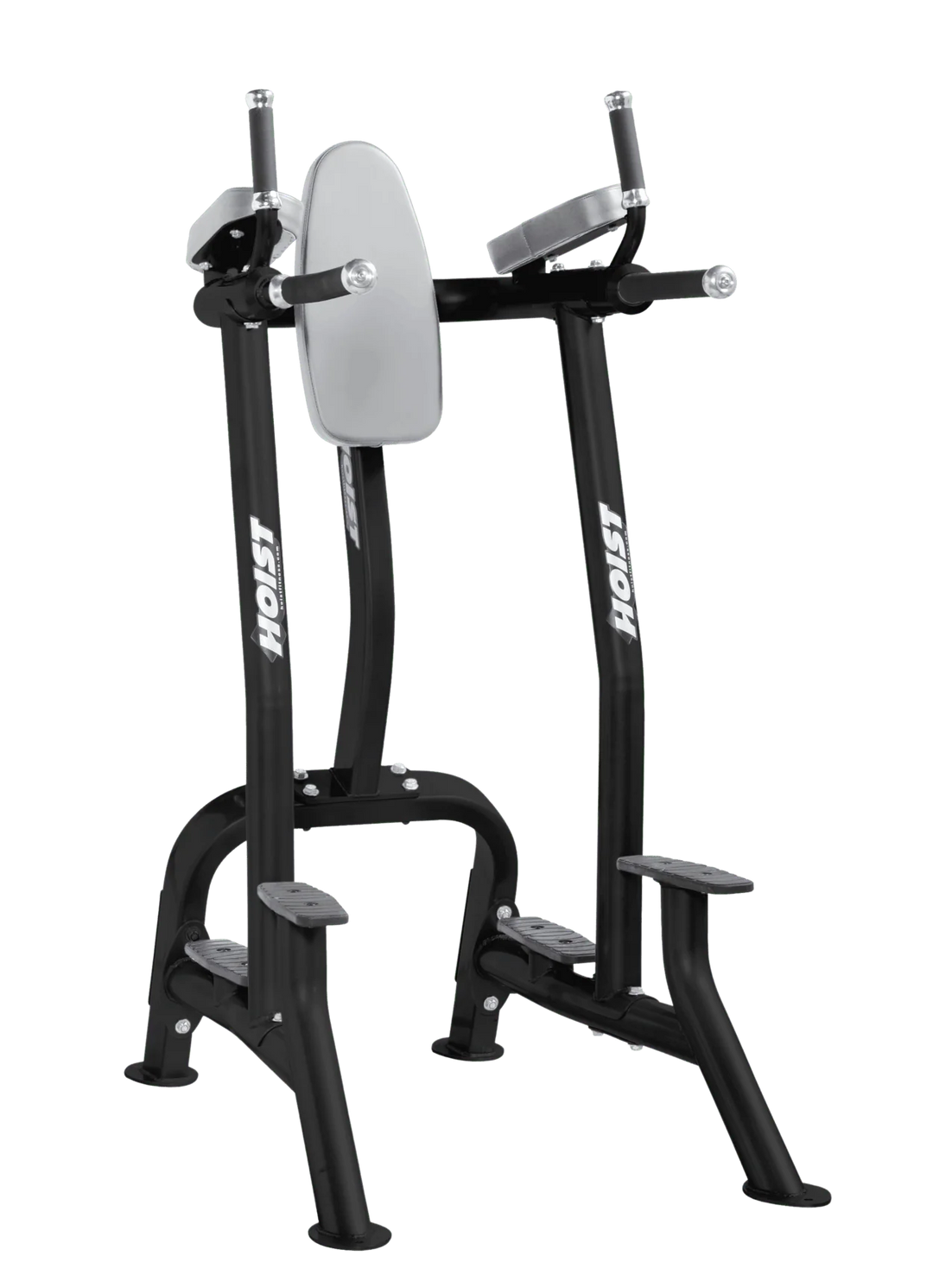 Hoist dove grey commercial vertical knee raise and dip station for core, triceps, and upper body bodyweight exercises