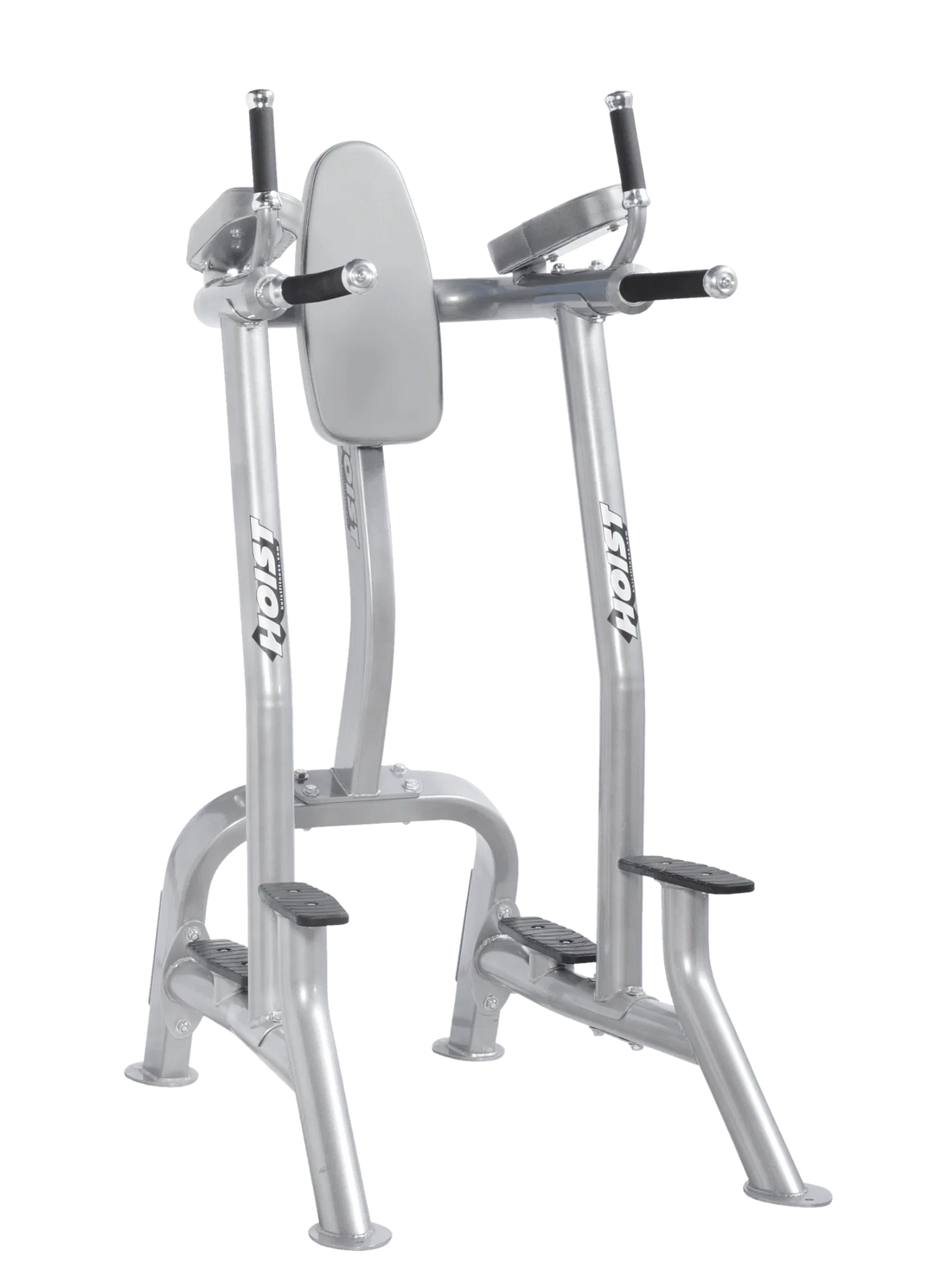 Hoist platinum dove grey commercial vertical knee raise and dip station for core, triceps, and upper body bodyweight exercises