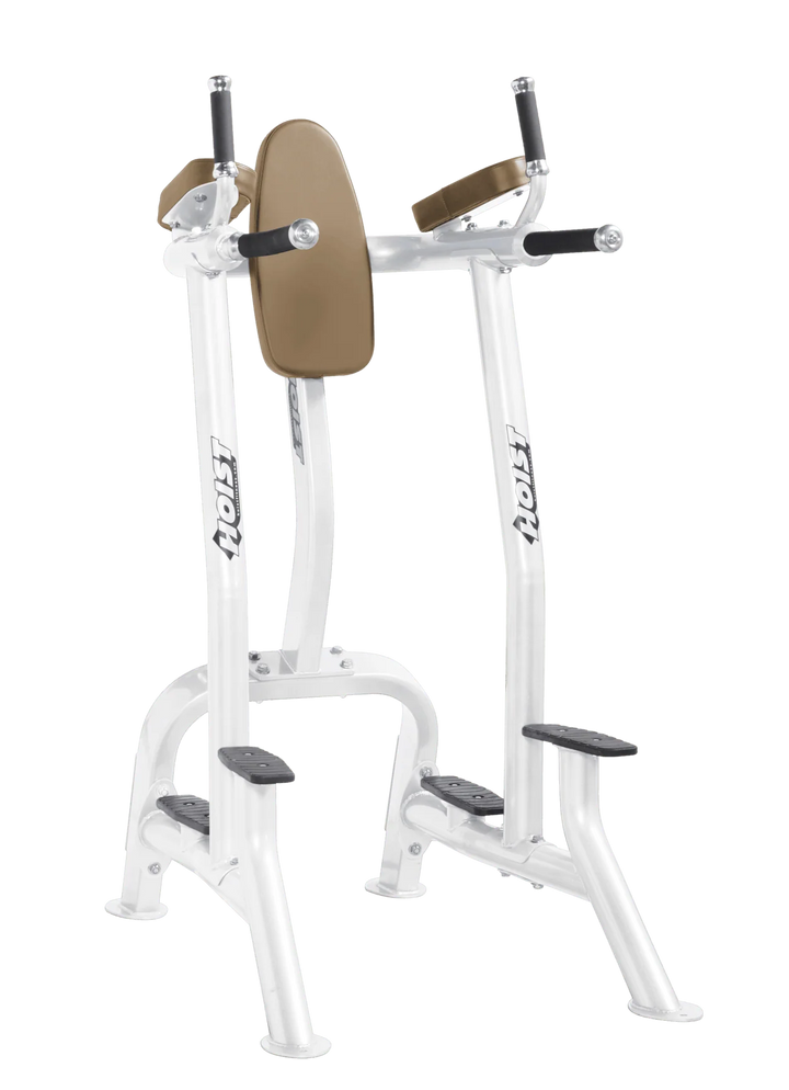 Hoist white wheat commercial vertical knee raise and dip station for core, triceps, and upper body bodyweight exercises