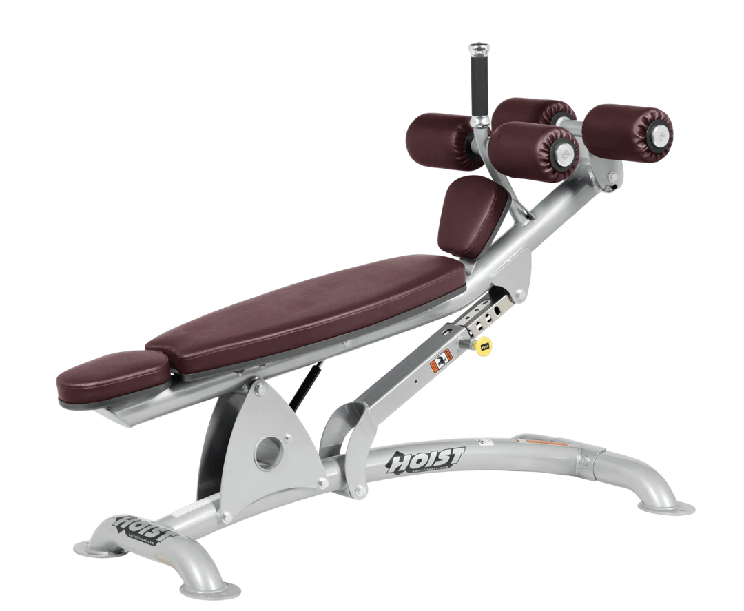 BRG Platinum Hoist commercial adjustable decline ab bench with padded leg rollers for abdominal and core strength exercises