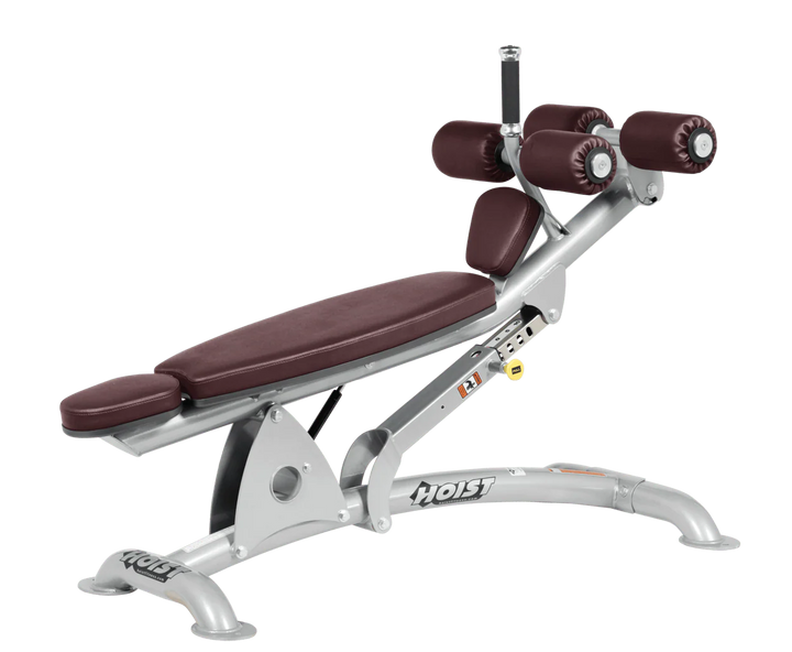 BRG Platinum Hoist commercial adjustable decline ab bench with padded leg rollers for abdominal and core strength exercises