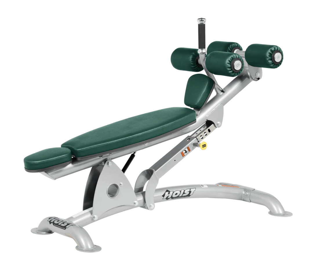 HGR Platinum Hoist commercial adjustable decline ab bench with padded leg rollers for abdominal and core strength exercises
