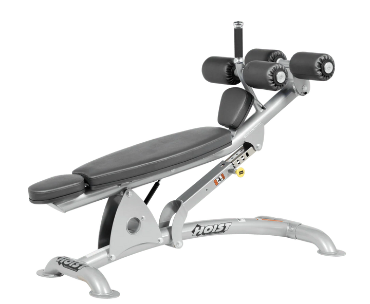 SLG Platinum Hoist commercial adjustable decline ab bench with padded leg rollers for abdominal and core strength exercises