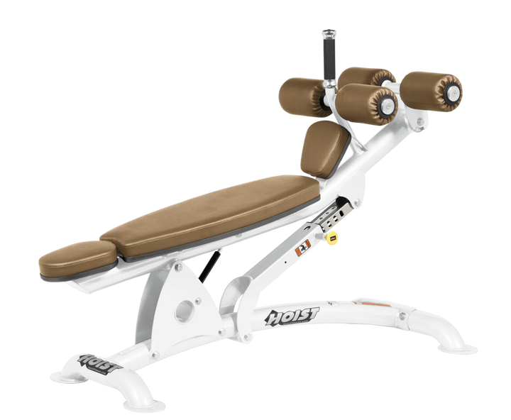 WHT White Hoist commercial adjustable decline ab bench with padded leg rollers for abdominal and core strength exercises
