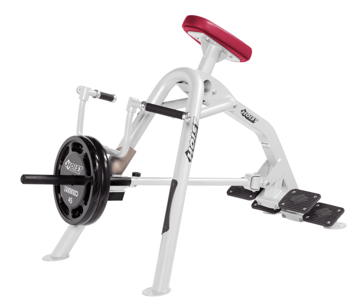 Commercial incline WH-AMB leverage row machine with chest support pad and plate-loaded arms for back training