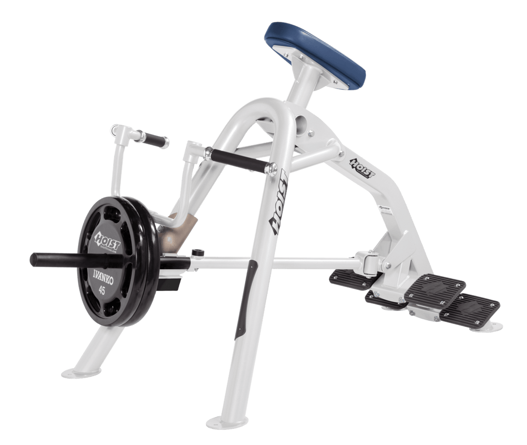 Commercial incline WH-RYL leverage row machine with chest support pad and plate-loaded arms for back training