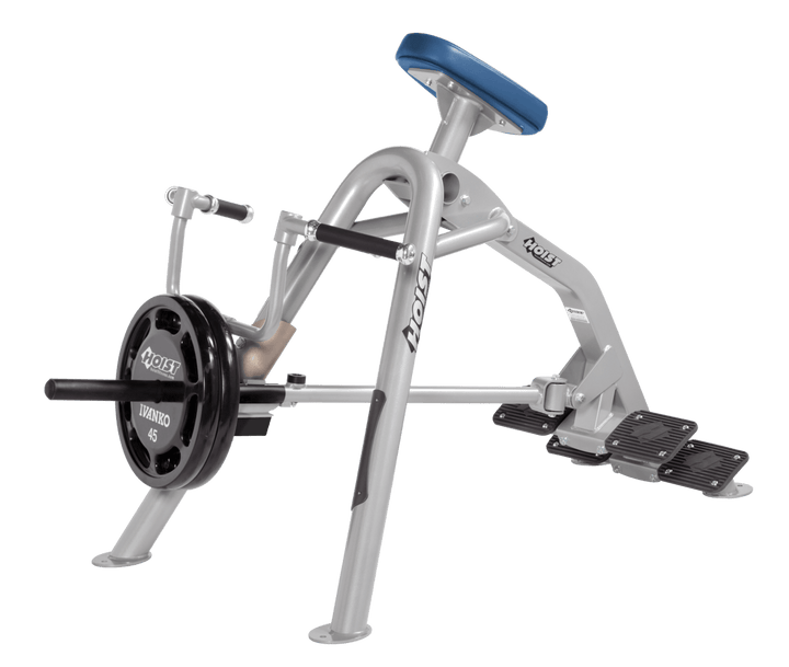 Commercial incline PL-SKY leverage row machine with chest support pad and plate-loaded arms for back training