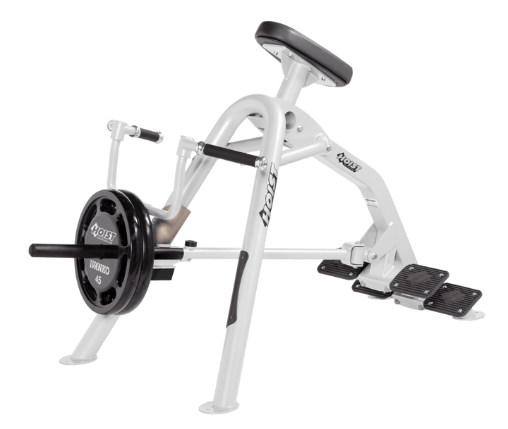 Commercial incline WH-SLG leverage row machine with chest support pad and plate-loaded arms for back training
