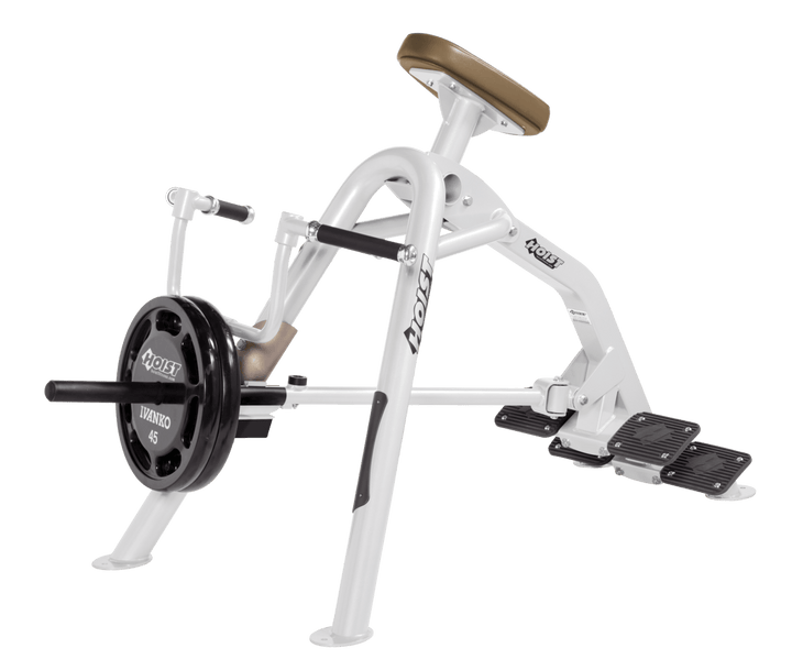 Commercial incline WH-WHT leverage row machine with chest support pad and plate-loaded arms for back training
