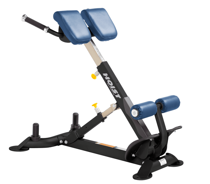 Commercial SKY back hyperextension bench with angled pads and foot supports for lower back and core training