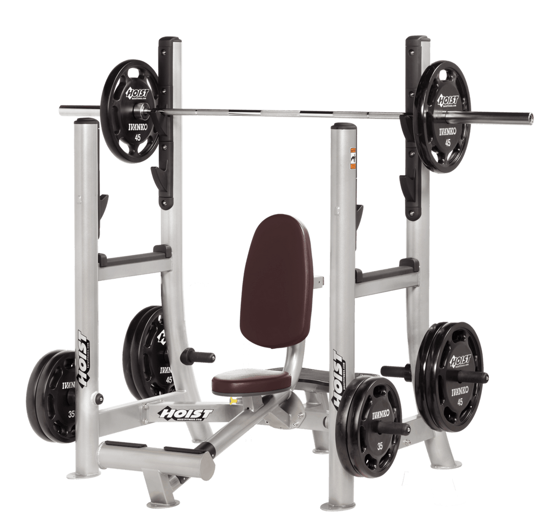 Commercial BRG Platinum military press machine with seated back support and plate-loaded arms for shoulder strength training