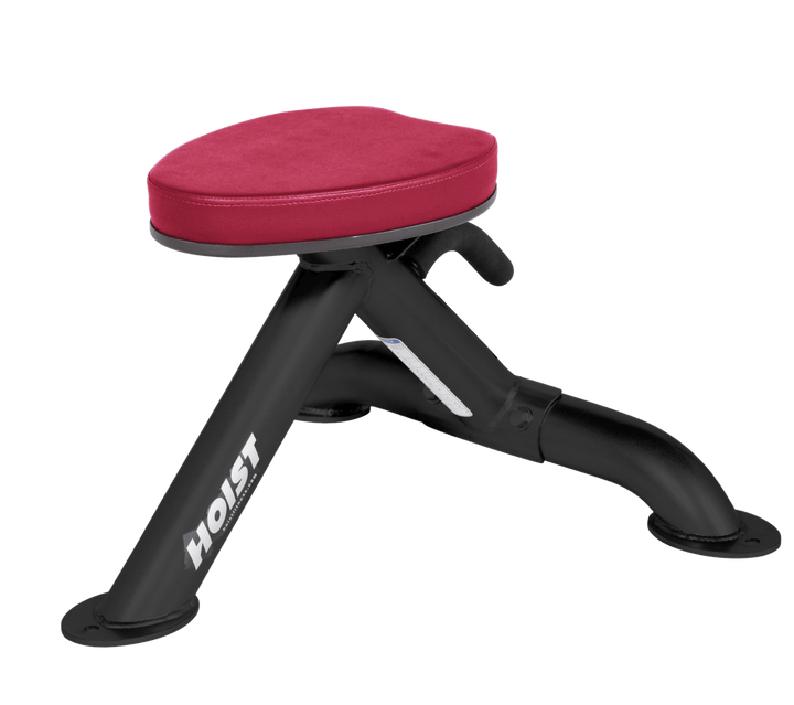 Commercial AMB utility stool with padded seat and compact frame for versatile strength training support