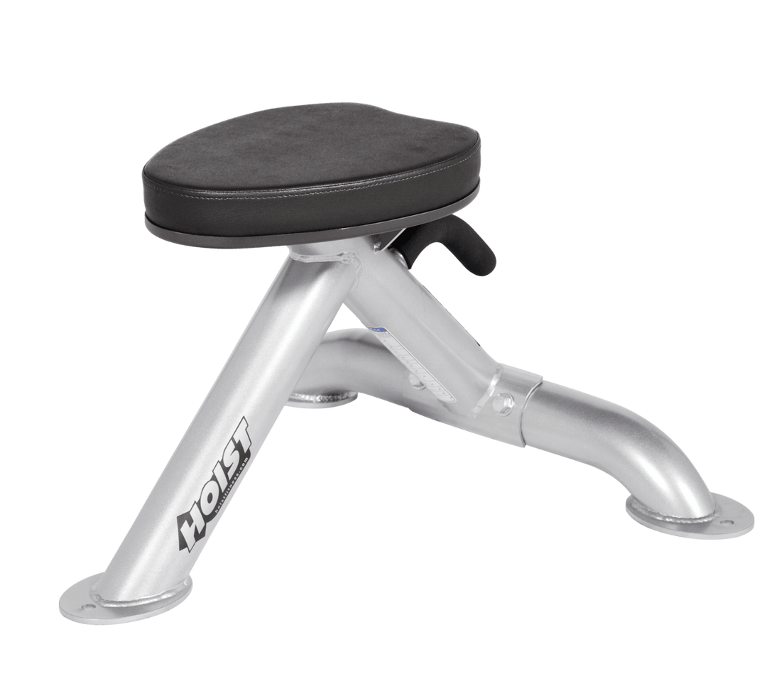 Commercial BLK platinum utility stool with padded seat and compact frame for versatile strength training support