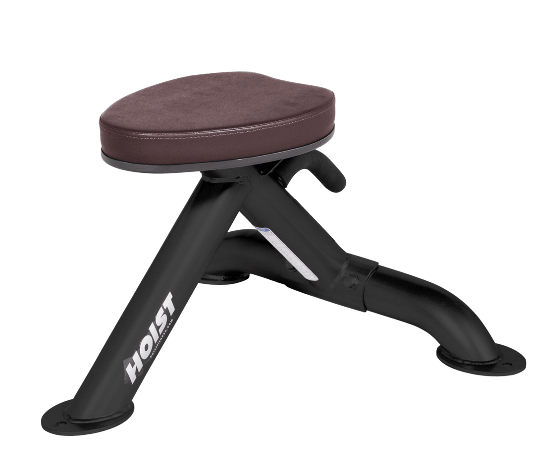 Commercial BRG utility stool with padded seat and compact frame for versatile strength training support